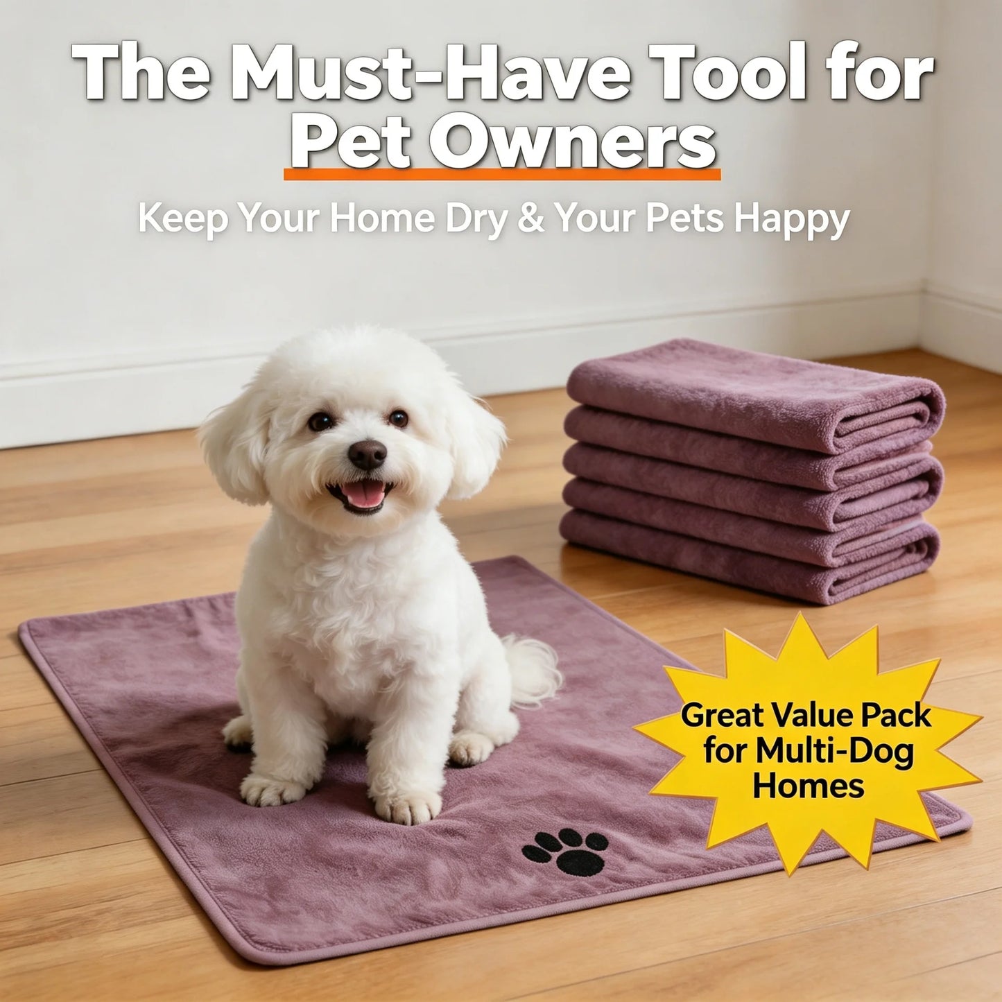 Extra Large Pet Bath Towel Super Absorbent Microfiber Quick Dry Soft Washcloth for Dogs Cats Durable Non-Fading Easy to Clean