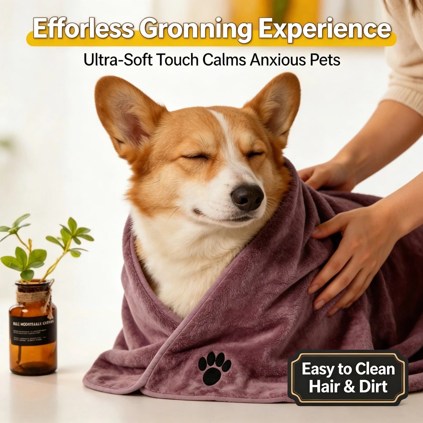 Extra Large Pet Bath Towel Super Absorbent Microfiber Quick Dry Soft Washcloth for Dogs Cats Durable Non-Fading Easy to Clean