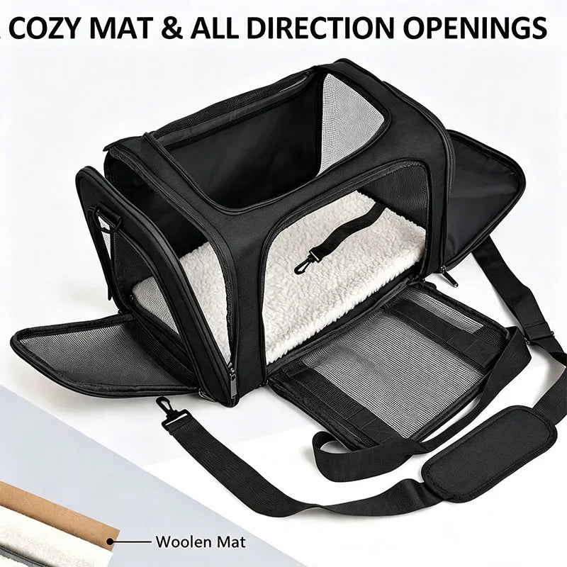 Airline Approved Dog Carrier Backpack Soft Side Pet Travel Bag for Small Dogs And Cats Lightweight Portable Cat Transport for Ou